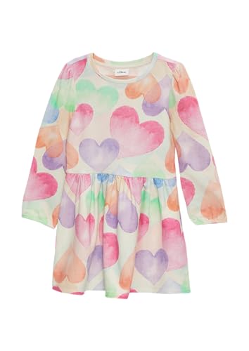 s.Oliver Ausgestelltes Kleid aus Leichter Sweatware mit All-Over-Print wollweiß 134 von s.Oliver