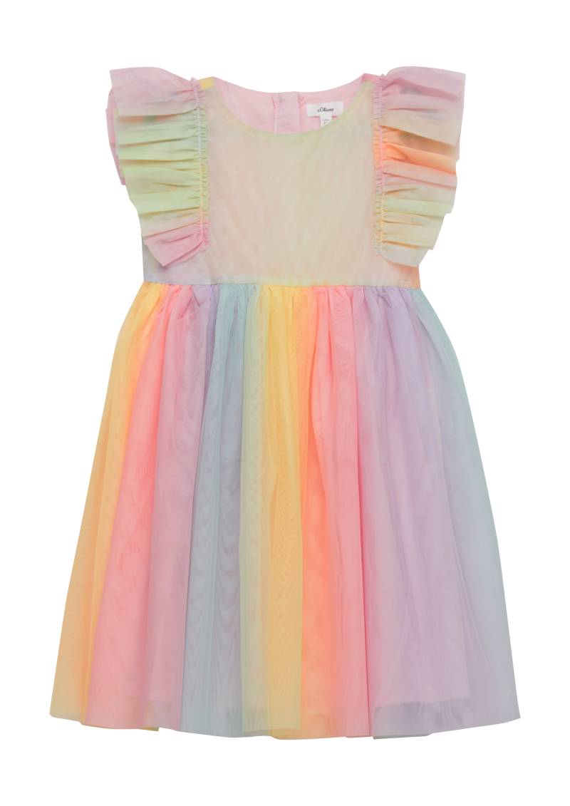 s.Oliver - Ausgestelltes Kleid aus Mesh in Regenbogenfarben, Kinder, pink|mehrfarbig von s.Oliver