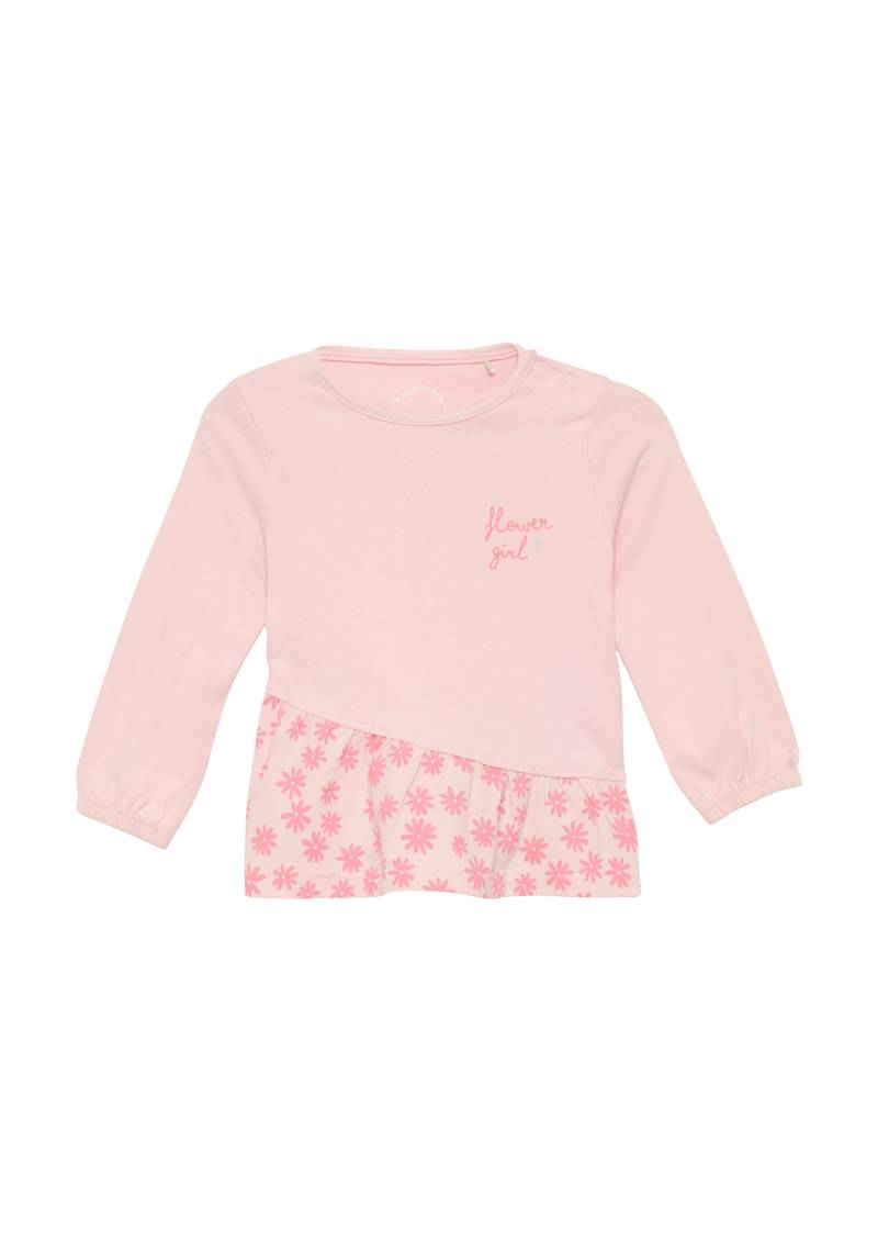 s.Oliver - Ausgestelltes Langarmshirt mit gemusterter Blende, Babys, Rosa von s.Oliver
