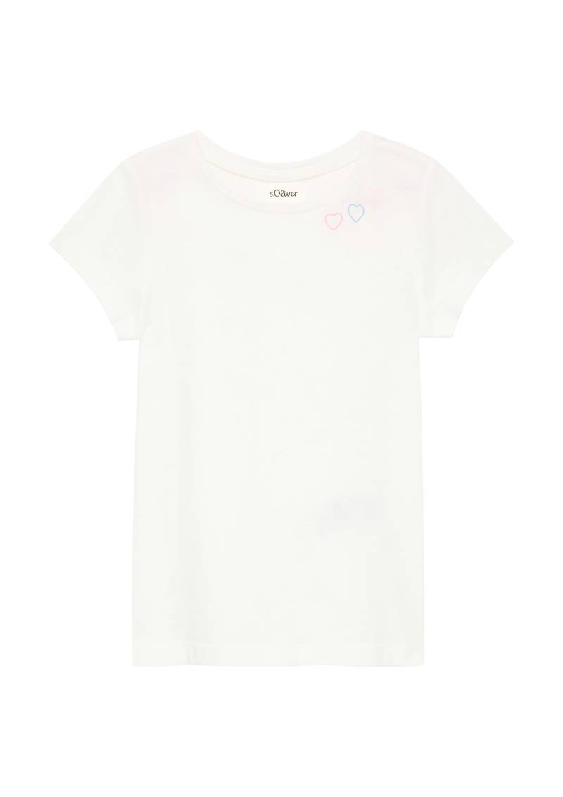 s.Oliver - Ausgestelltes T-Shirt aus Baumwolle mit kleinem Print, Kinder, weiß von s.Oliver