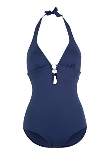 s.Oliver Badeanzug mit V-Ausschnitt und Neckholder, Trendig und stilvoller Look in Dark Blue, A/B Cup von s.Oliver