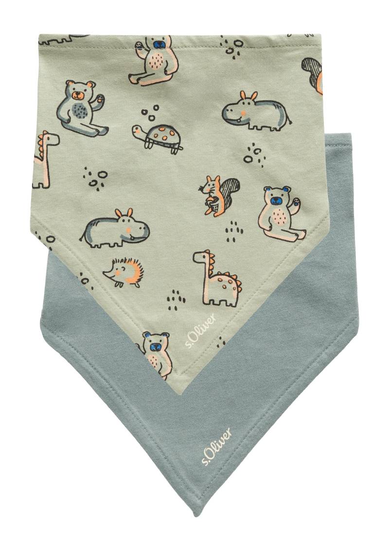 s.Oliver - Bandana aus Baumwolle im 2er-Pack, Babys, grau von s.Oliver