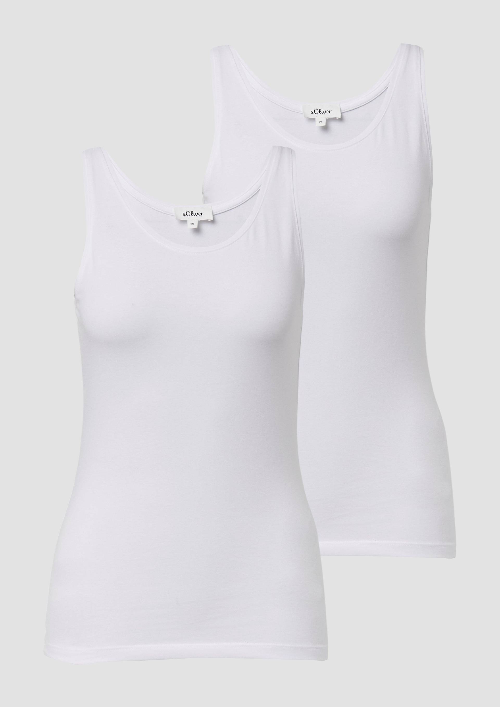 s.Oliver - Basic Top aus Jersey im 2er-Pack, Damen, weiß von s.Oliver
