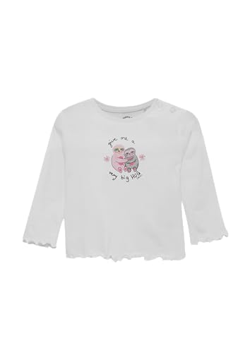 s.Oliver Baumwoll-Longsleeve mit Frontprint und Rollsaum Ecru 86 von s.Oliver