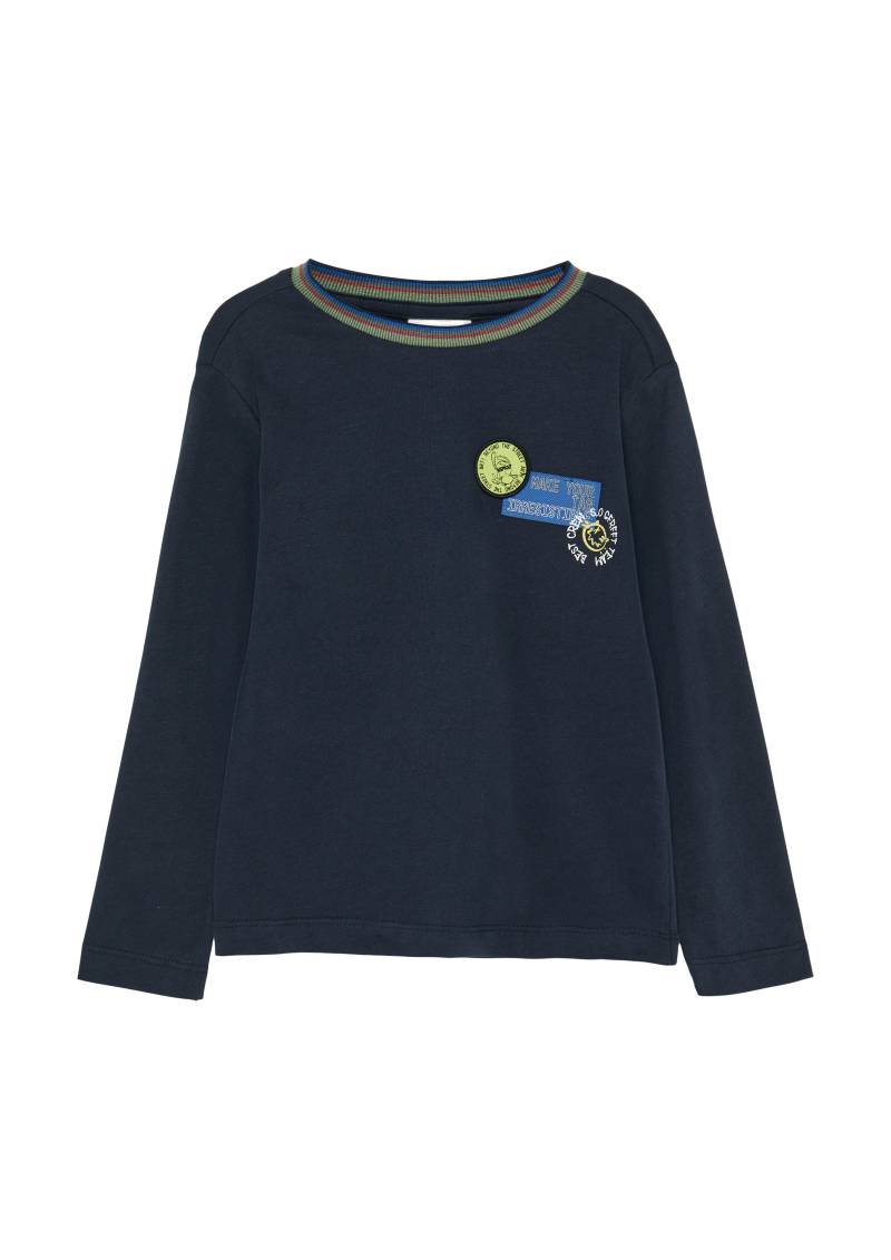 s.Oliver - Baumwoll-Longsleeve mit Print und Patches, Kinder, blau s.Oliver - Baumwoll-Longsleeve mit Print und Patches, Kinder, blau von s.Oliver