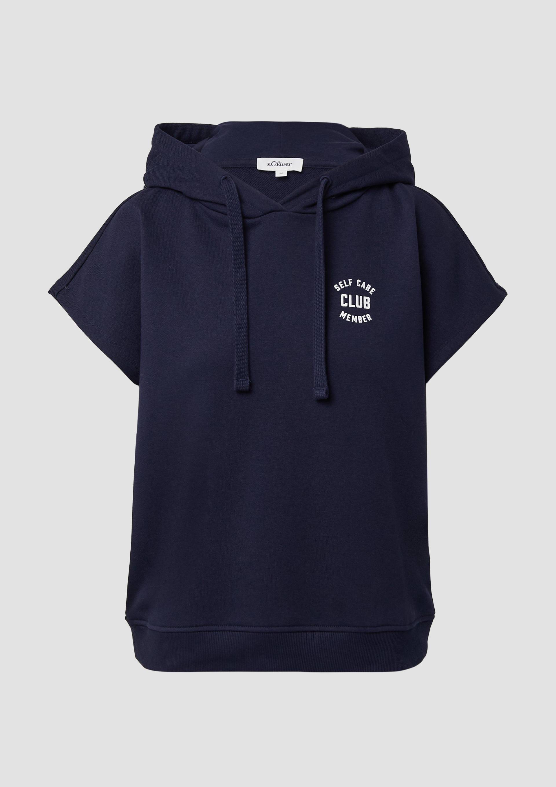 s.Oliver - Baumwoll-Sweatshirt mit Frontprint und Kapuze, Damen, blau von s.Oliver