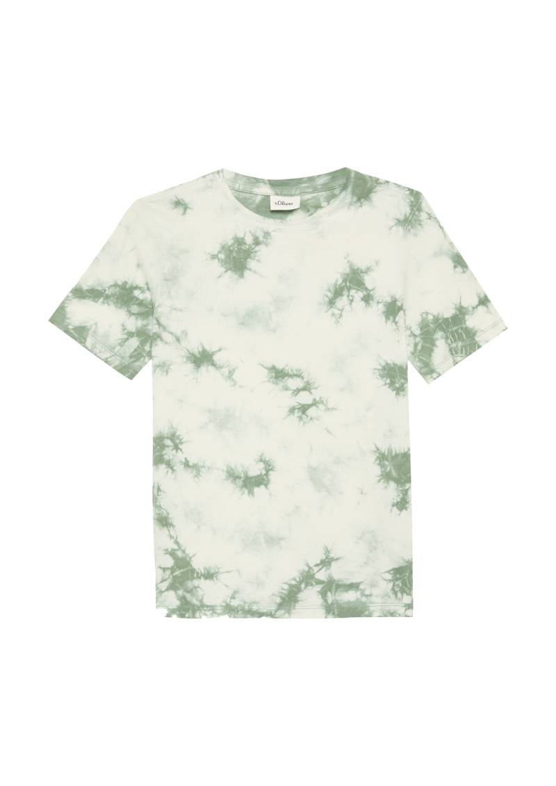 s.Oliver - Baumwoll-T-Shirt mit Batik-Effekt, Jungen, grün von s.Oliver