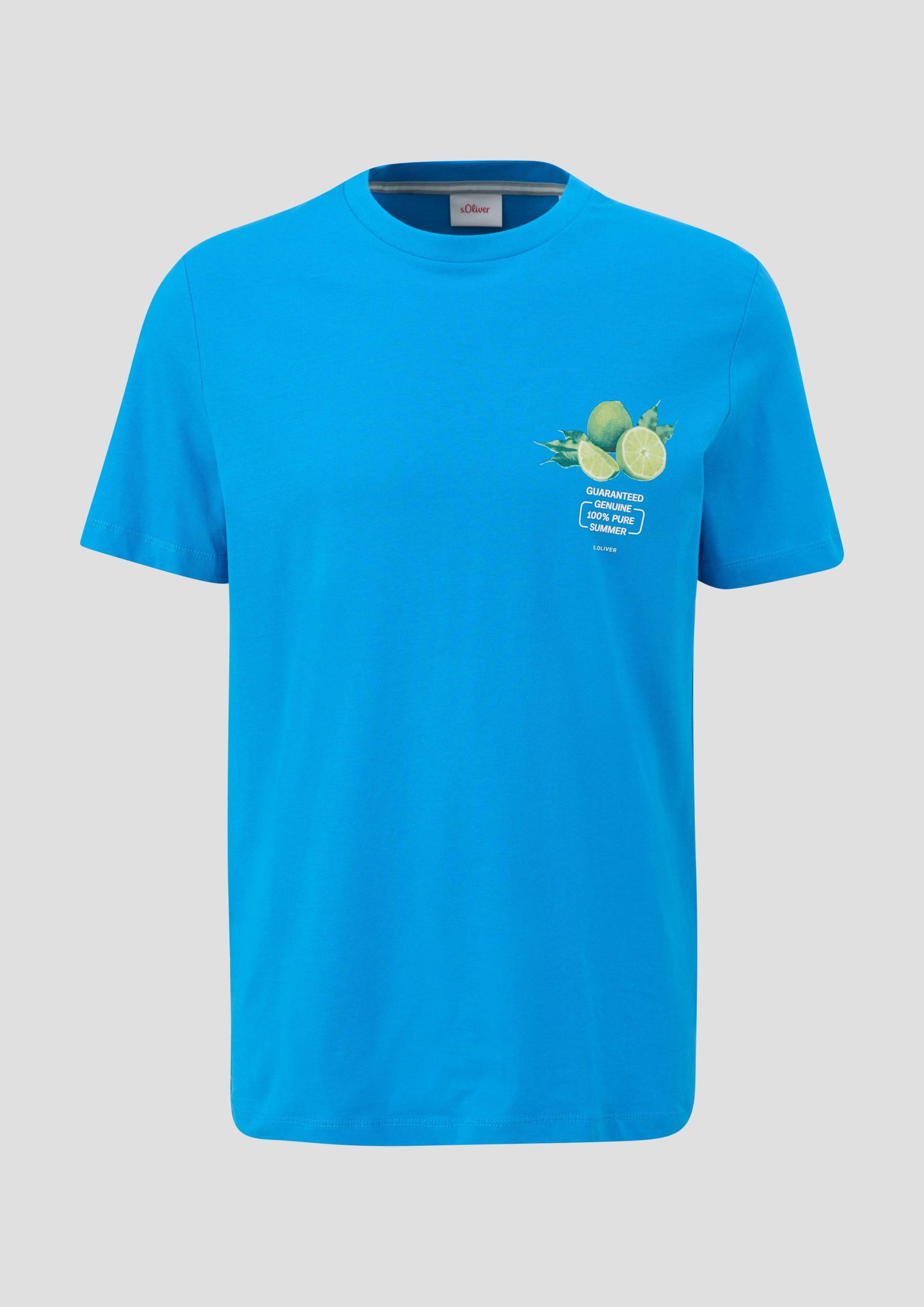 s.Oliver - Baumwoll-T-Shirt mit Crew Neck und Frontprint, Herren, türkis s.Oliver - Baumwoll-T-Shirt mit Crew Neck und Frontprint, Herren, türkis von s.Oliver