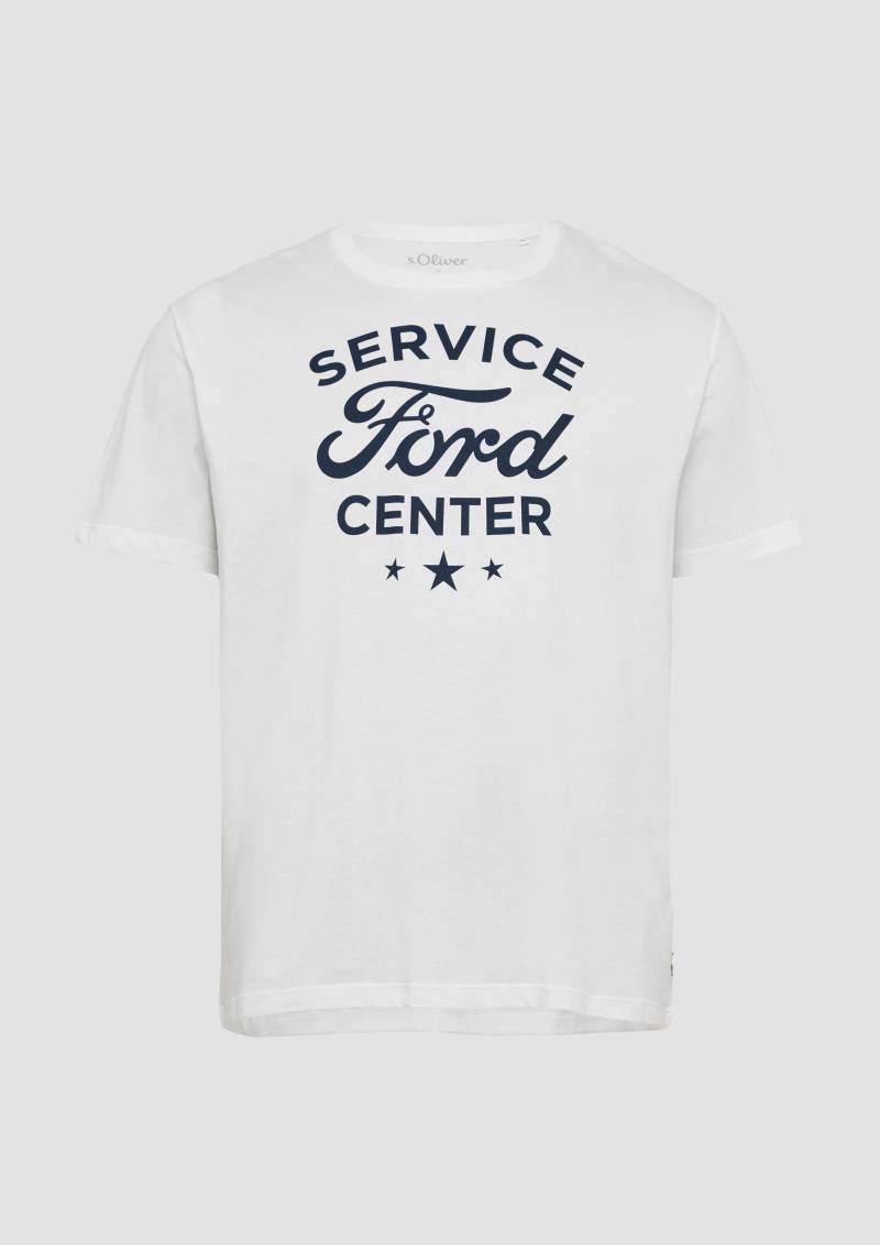 s.Oliver - Baumwoll-T-Shirt mit Ford®-Print, Herren, weiß von s.Oliver
