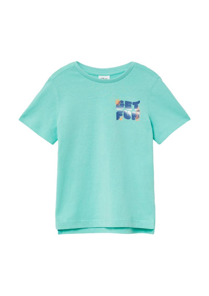 s.Oliver - Baumwoll-T-Shirt mit Front- und Rückenprint, Kinder, türkis von s.Oliver