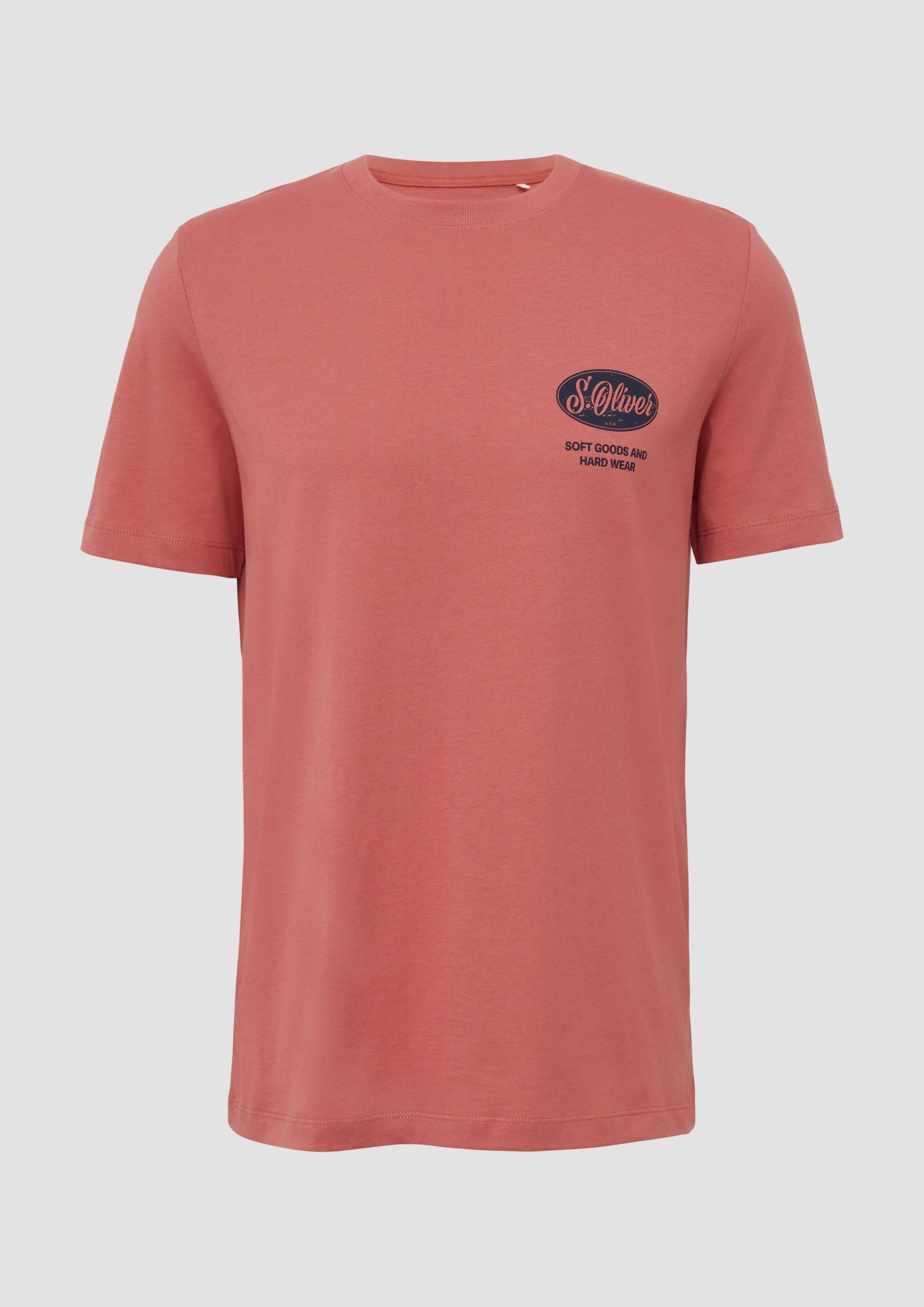 s.Oliver - Baumwoll-T-Shirt mit Frontprint, Herren, rot von s.Oliver