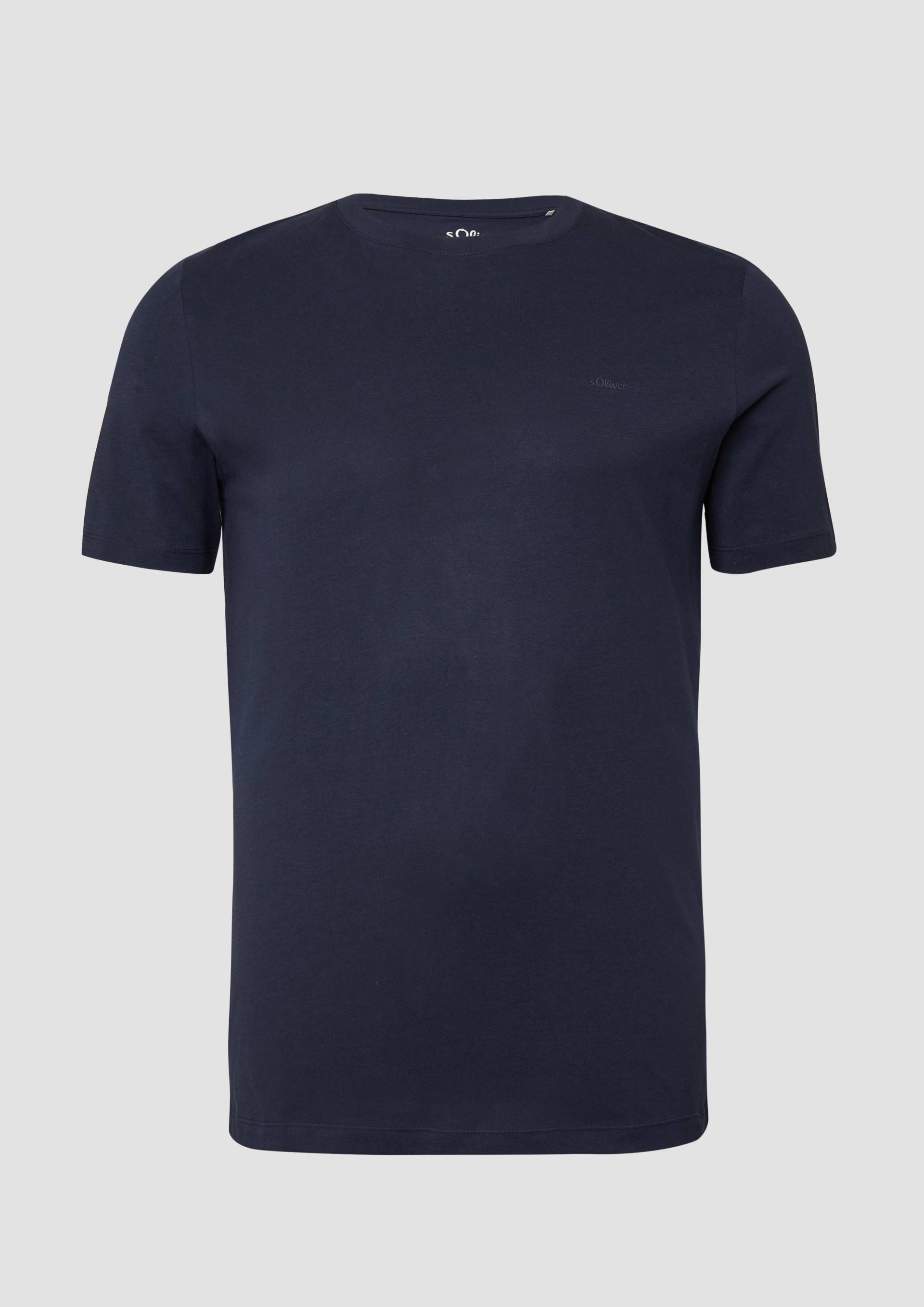 s.Oliver - Baumwoll-T-Shirt mit Logo-Print, Herren, blau von s.Oliver