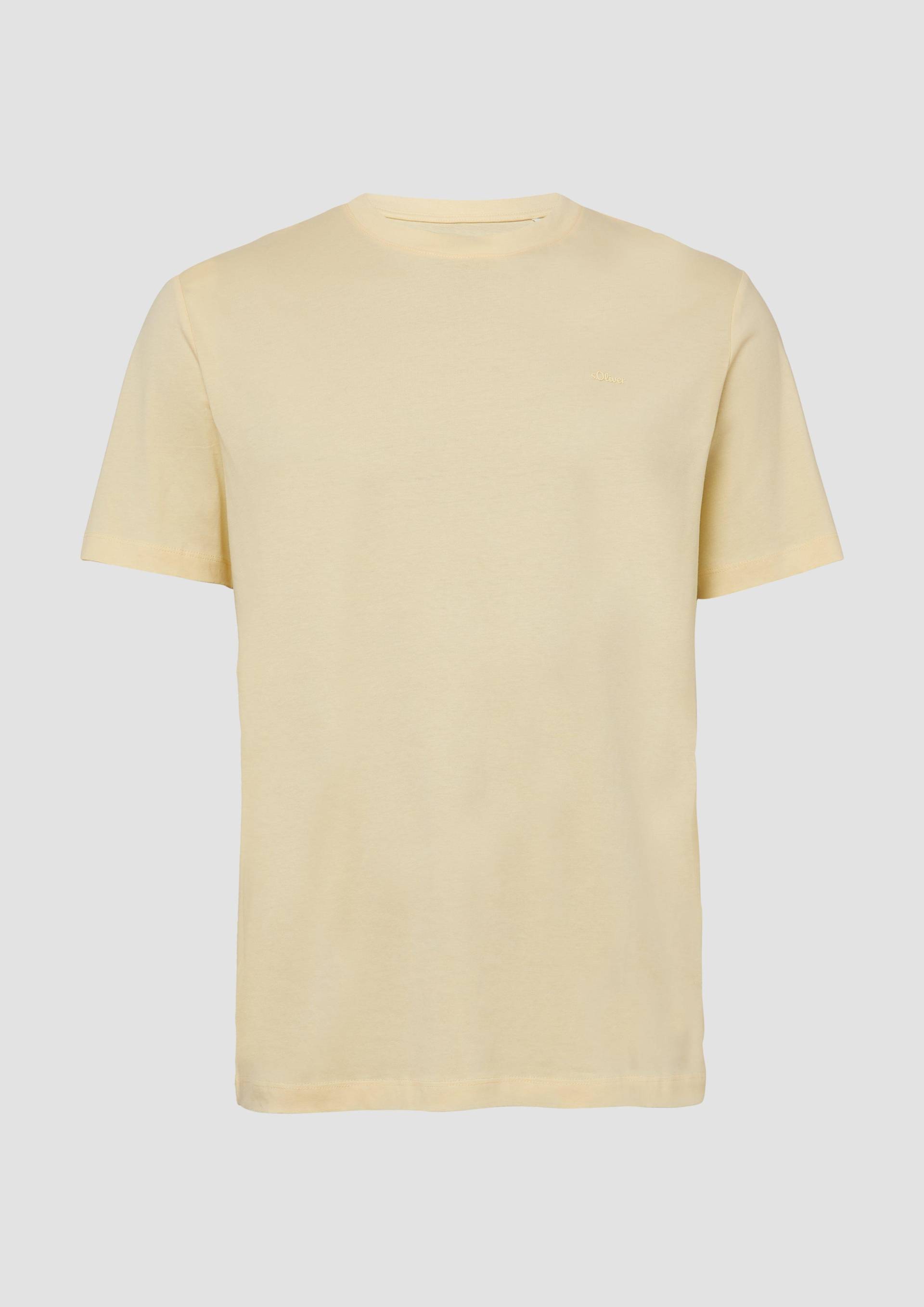 s.Oliver - Baumwoll-T-Shirt mit Logo-Print, Herren, gelb von s.Oliver