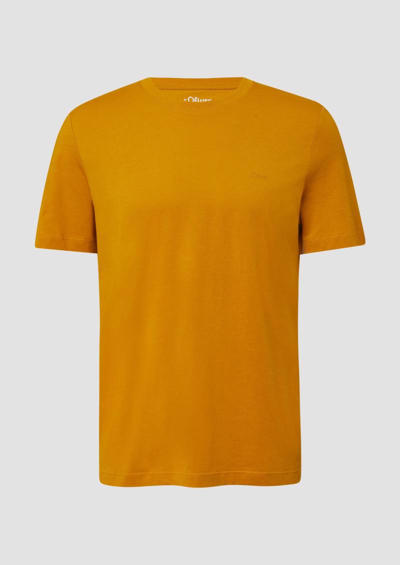 s.Oliver - Baumwoll-T-Shirt mit Logo-Print, Herren, gelb von s.Oliver
