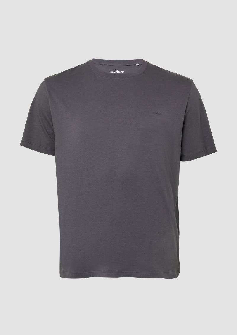 s.Oliver - Baumwoll-T-Shirt mit Logo-Print, Herren, grau von s.Oliver