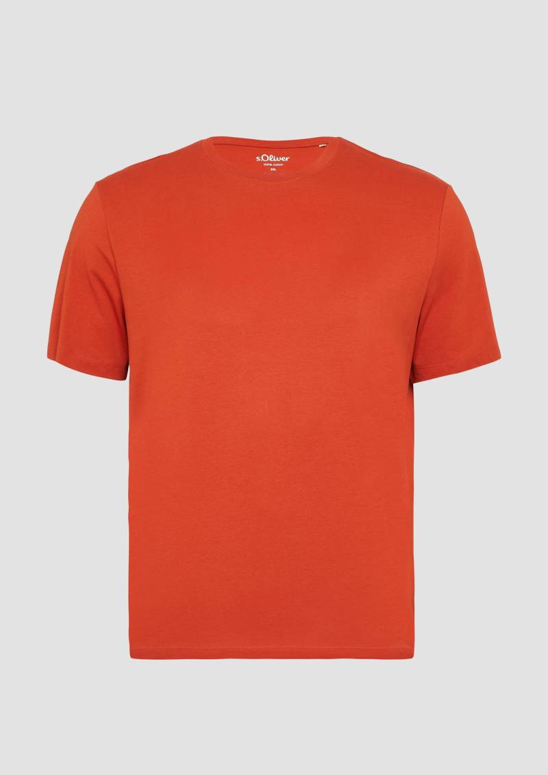s.Oliver - Baumwoll-T-Shirt mit Logo-Print, Herren, rot von s.Oliver