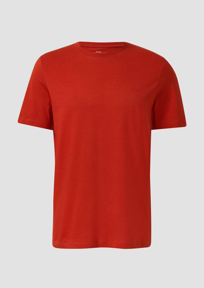 s.Oliver - Baumwoll-T-Shirt mit Logo-Print, Herren, rot von s.Oliver