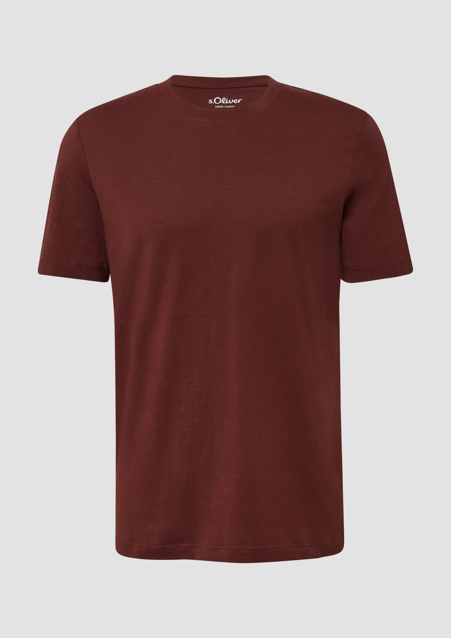 s.Oliver - Baumwoll-T-Shirt mit Logo-Print, Herren, rot von s.Oliver