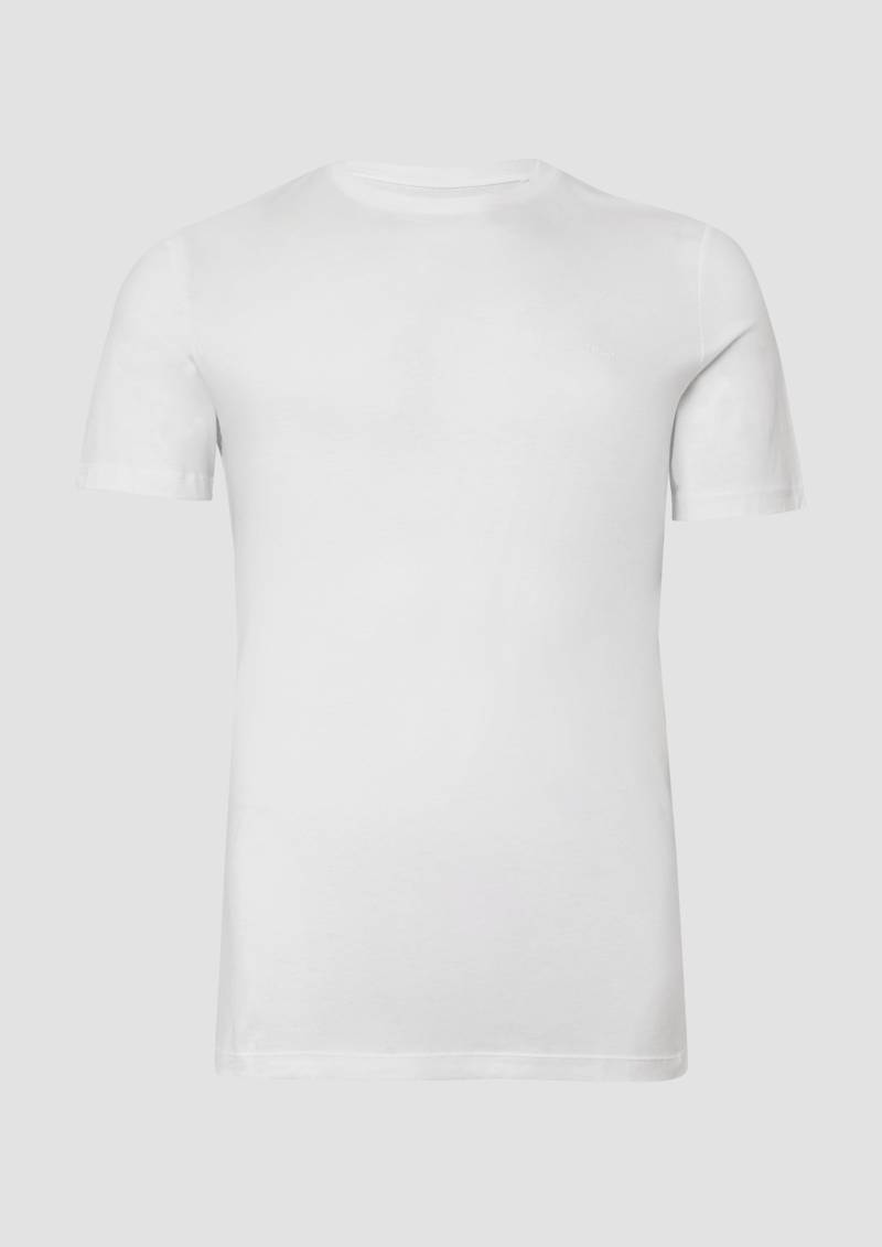 s.Oliver - Baumwoll-T-Shirt mit Logo-Print, Herren, weiß von s.Oliver