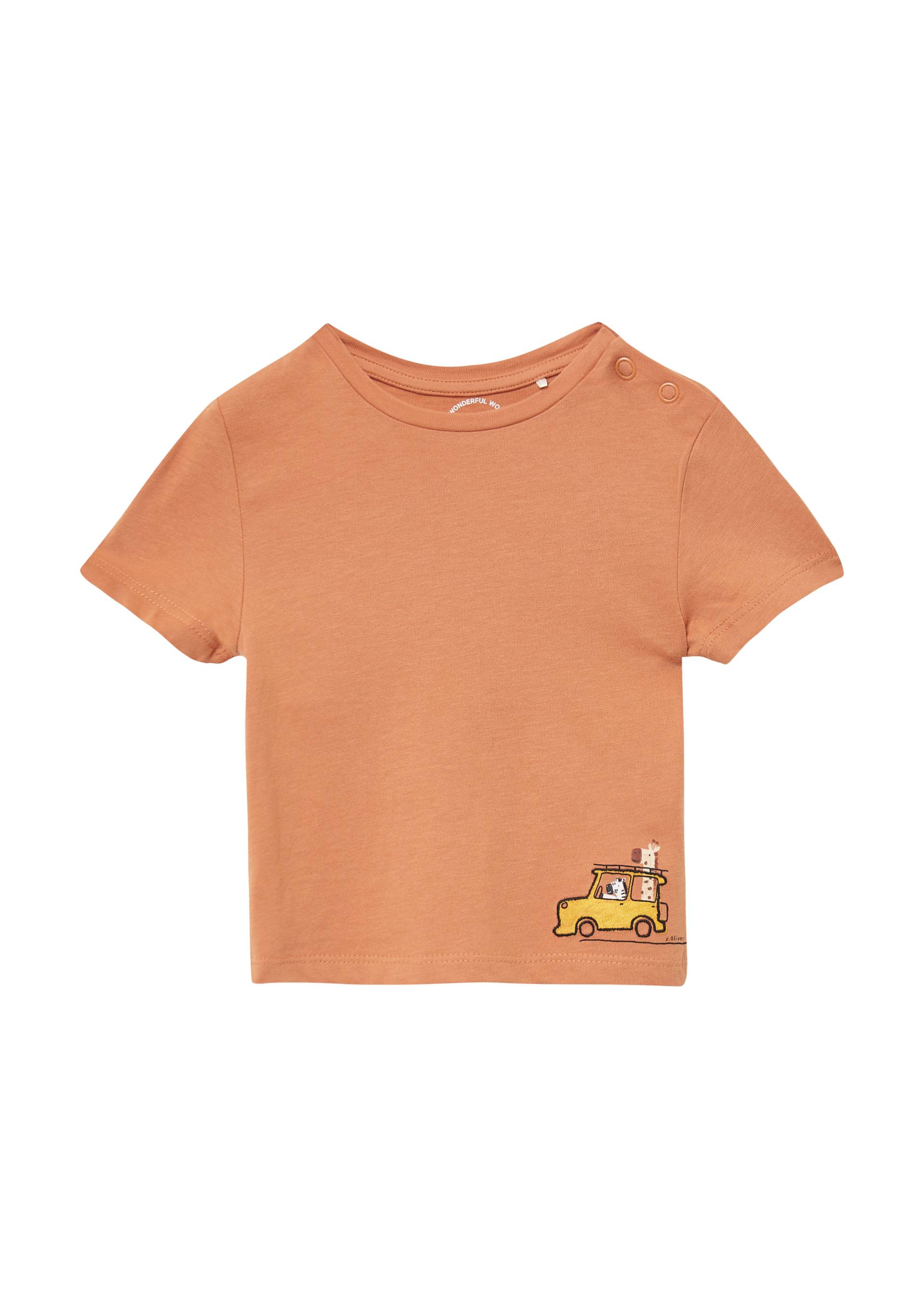 s.Oliver - Baumwoll-T-Shirt mit Print und Stickerei, Babys, Orange von s.Oliver