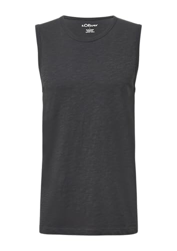 s.Oliver Baumwoll-Tanktop mit Flammgarnstruktur schiefergrau L von s.Oliver