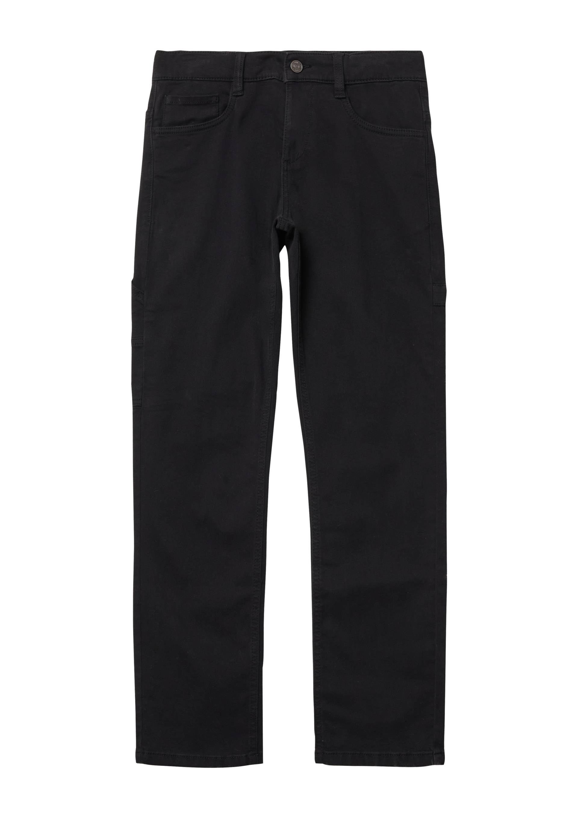 s.Oliver - Baumwollhose Pete / Regular Fit / Mid Rise / Straight Leg, Jungen, schwarz von s.Oliver