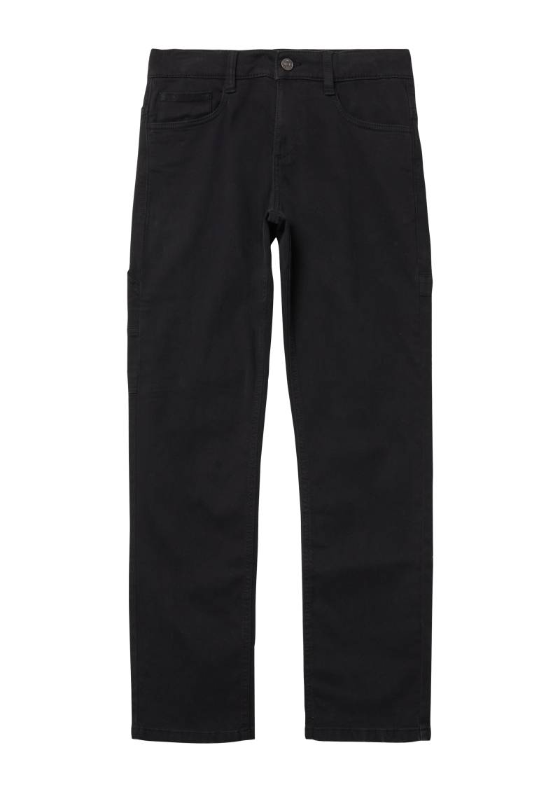 s.Oliver - Baumwollhose Pete / Regular Fit / Mid Rise / Straight Leg, Jungen, schwarz von s.Oliver