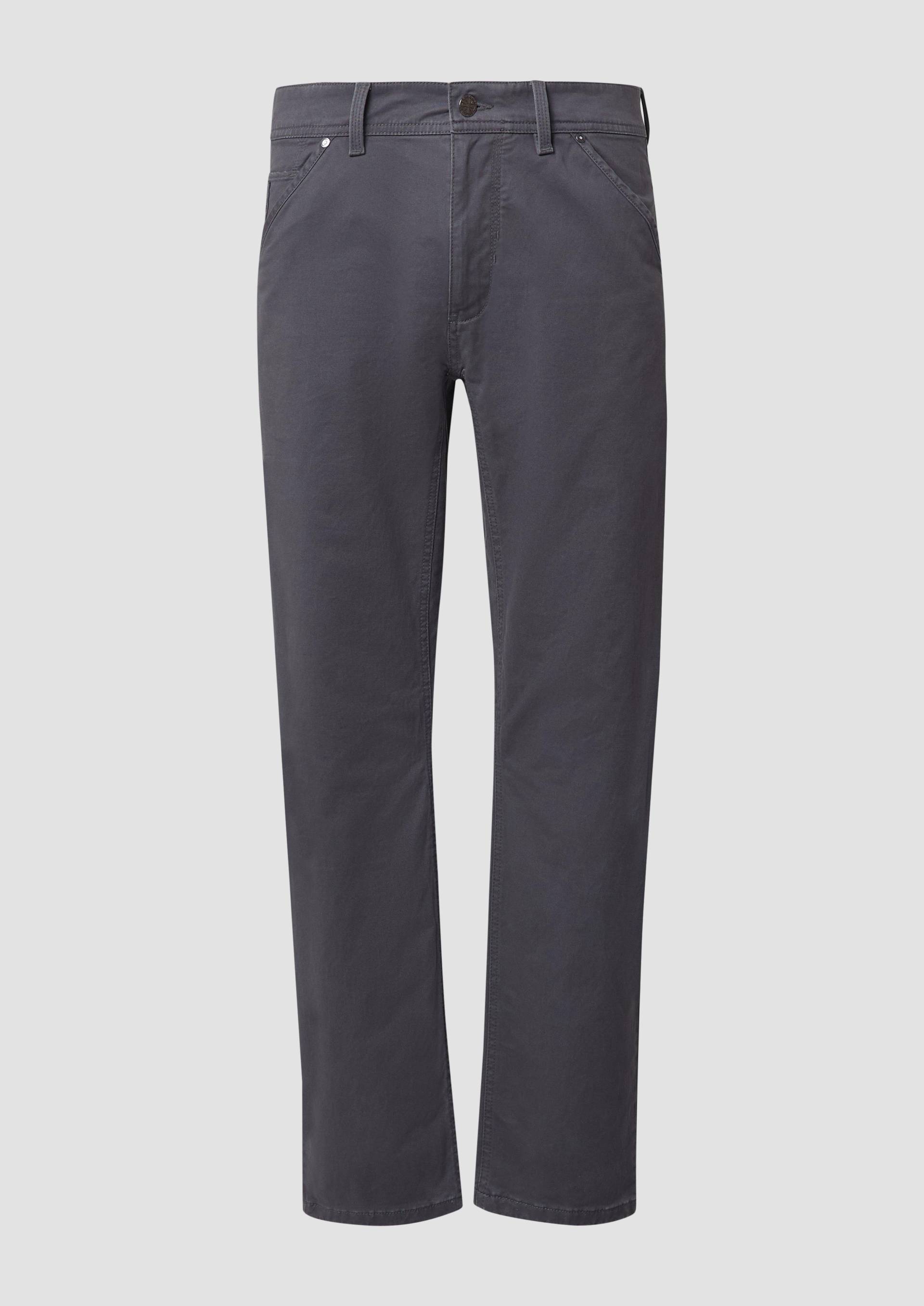 s.Oliver - Chinohose aus Baumwollmix mit Logo-Details, Herren, grau von s.Oliver