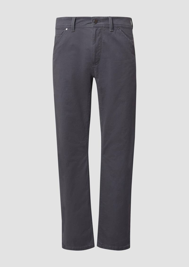 s.Oliver - Chinohose aus Baumwollmix mit Logo-Details, Herren, grau von s.Oliver