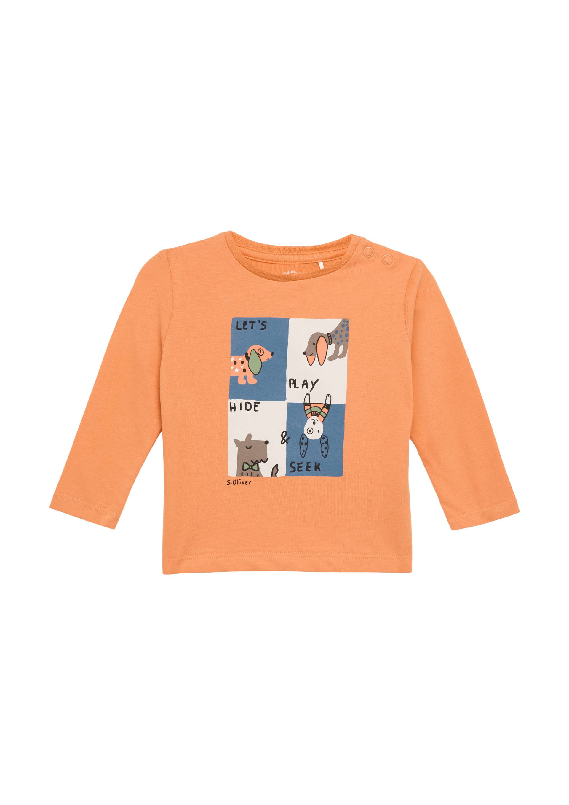 s.Oliver - Baumwollshirt mit Frontprint, Babys, Orange von s.Oliver