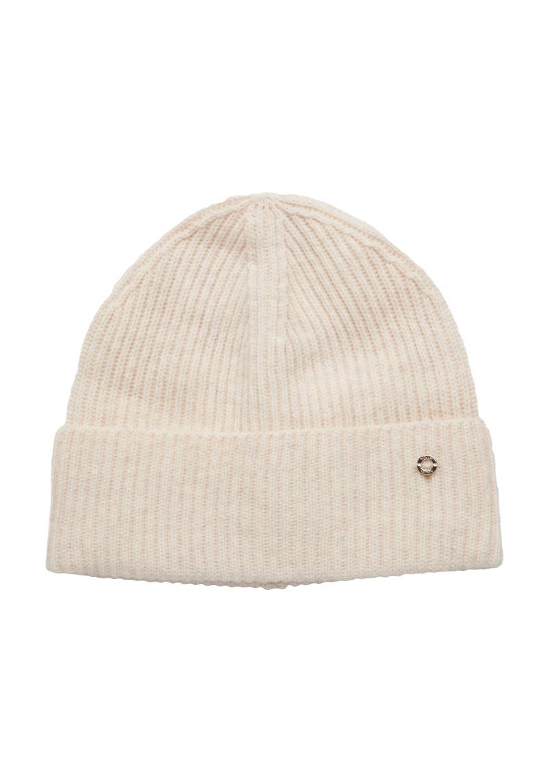 s.Oliver - Beanie aus Wolle und Kaschmir mit dekorativer Geschenk-Box, Damen, Beige von s.Oliver