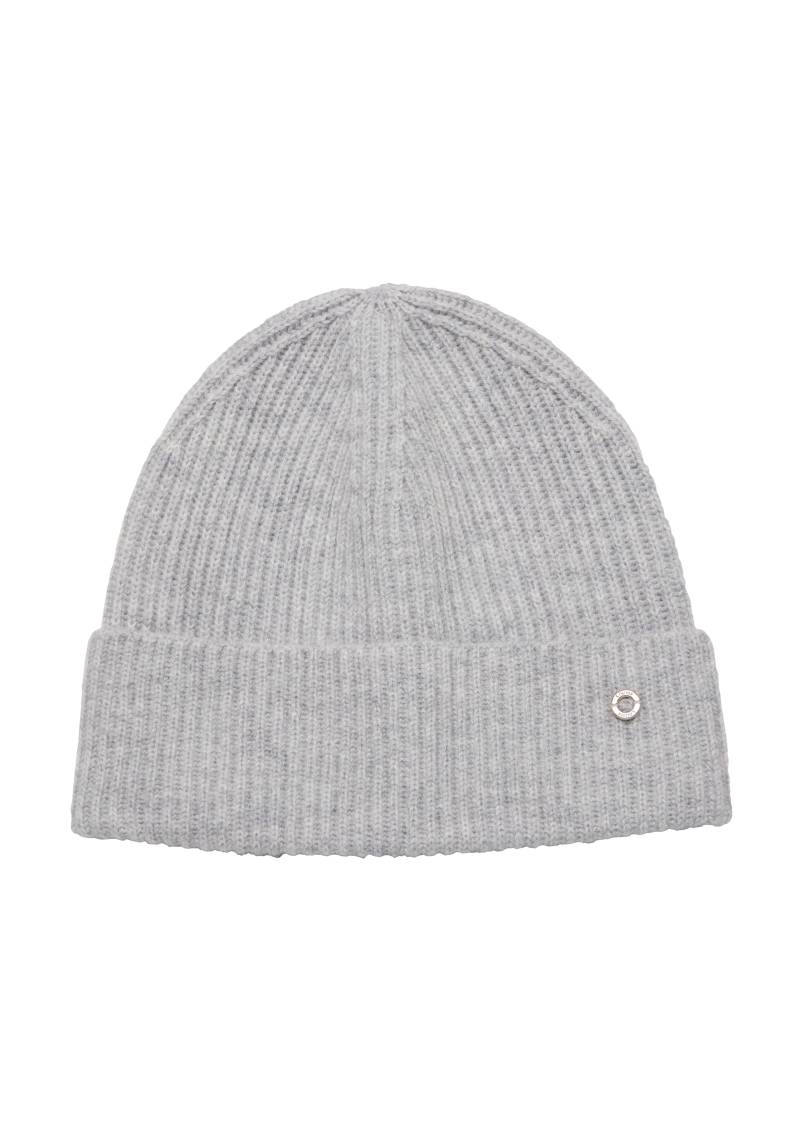 s.Oliver - Beanie aus Wolle und Kaschmir mit dekorativer Geschenk-Box, Damen, grau von s.Oliver
