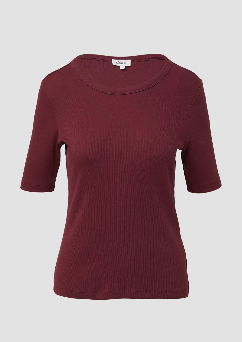 s.Oliver - Ripp-Shirt im Slim Fit, Damen, rot von s.Oliver