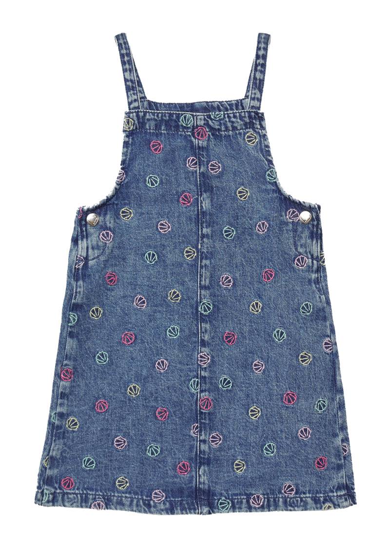 s.Oliver - Besticktes Denimkleid mit längenverstellbaren Trägern, Kinder, blau von s.Oliver