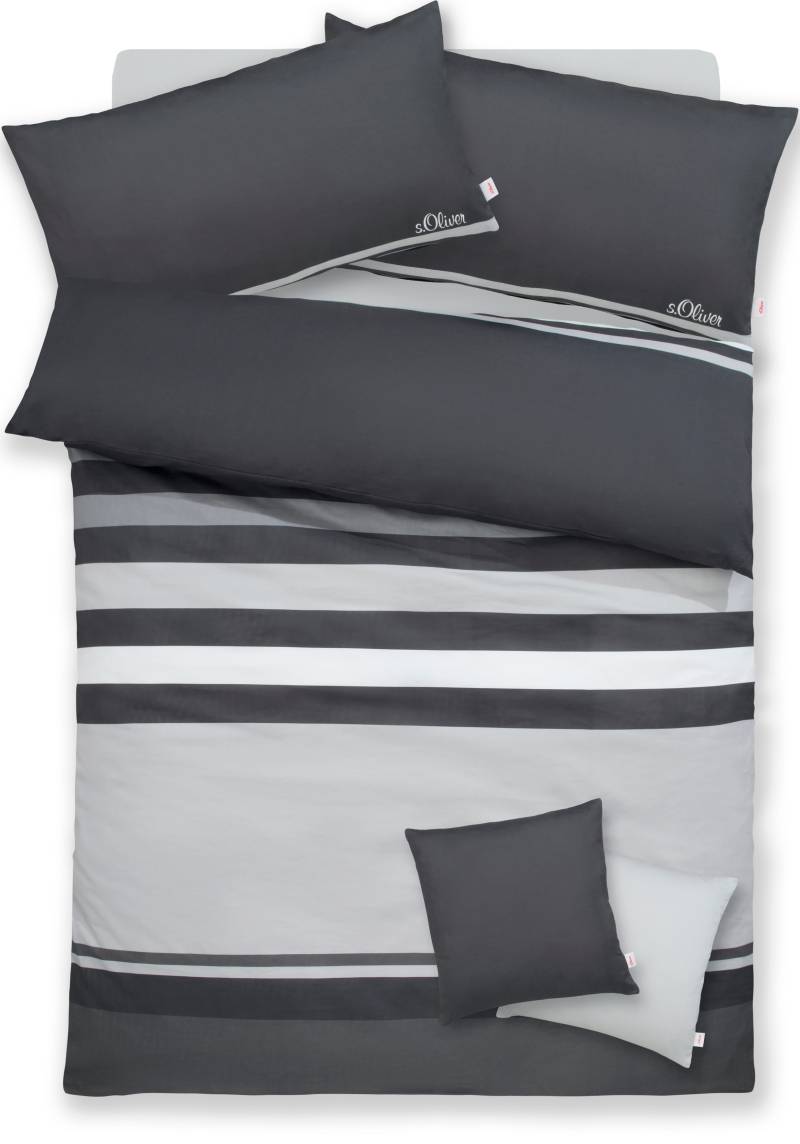 s.Oliver Bettwäsche "Fenja in Gr. 135x200 oder 155x220 cm" 2 Stk. tlg. gestreifte Bettwäsche, mit GRATIS-Zugabe: 2x Kissenhüllen von s.Oliver