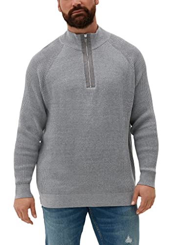 s.Oliver Big Size Herren Gestrickter Troyerpullover, Grau, 5XL von s.Oliver