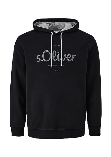 s.Oliver Big Size Herren Sweatshirt mit Logoprint, Black, XXL von s.Oliver