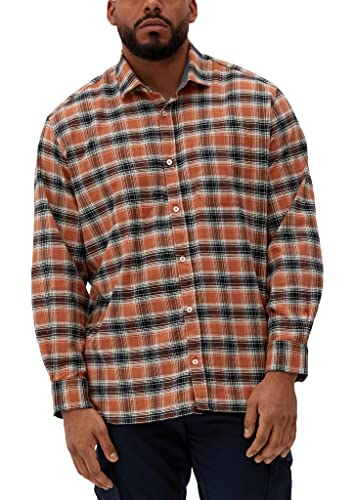 s.Oliver Big Size Men's 2124764 Hemd Langarm, Orange, 4XL von s.Oliver