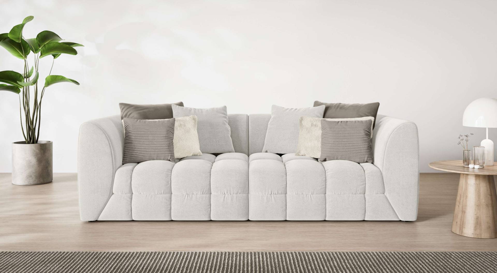 s.Oliver Big-Sofa "COBBO 3-Sitzer Design-Sofa Bubble-Optik, Maße B/T/H: 259/126/104 cm" mit vielen Kissen, moderne Steppung und hoher Sitzkomfort von s.Oliver