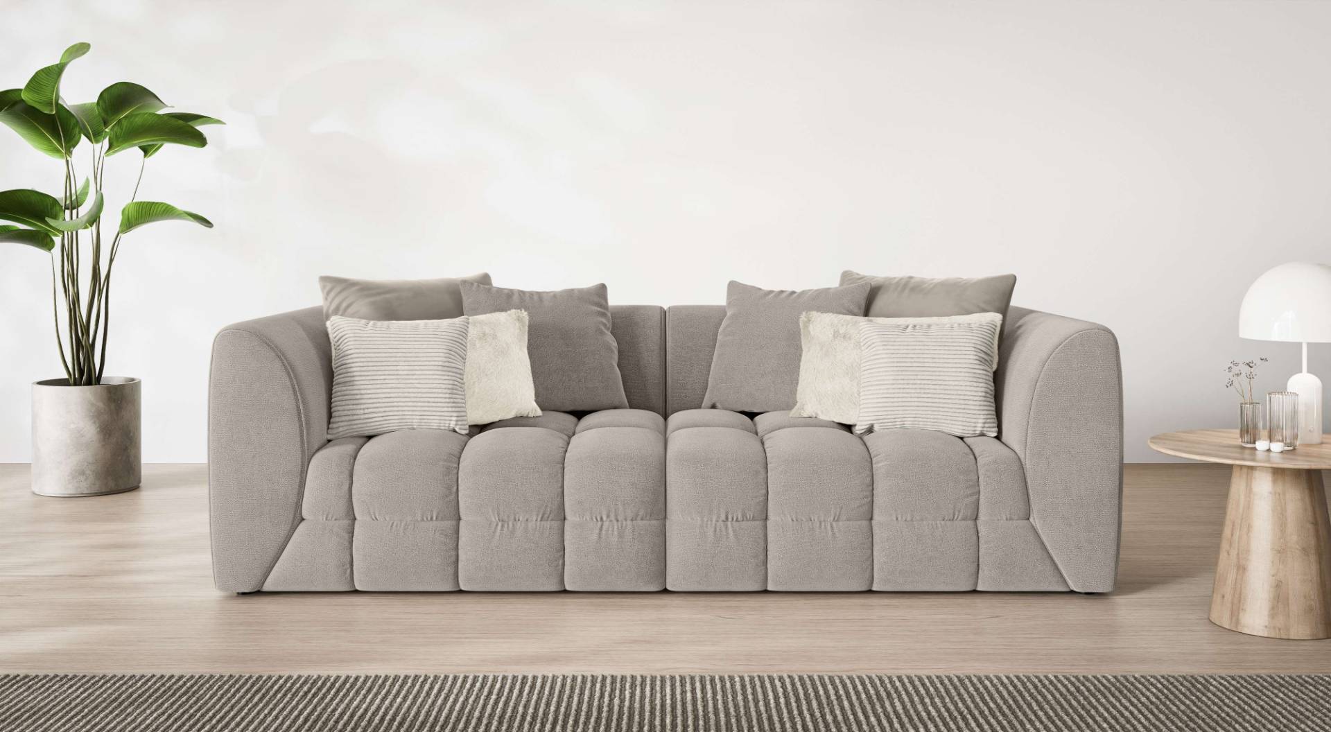 s.Oliver Big-Sofa "COBBO 3-Sitzer Design-Sofa Bubble-Optik, Maße B/T/H: 259/126/104 cm" mit vielen Kissen, moderne Steppung und hoher Sitzkomfort von s.Oliver