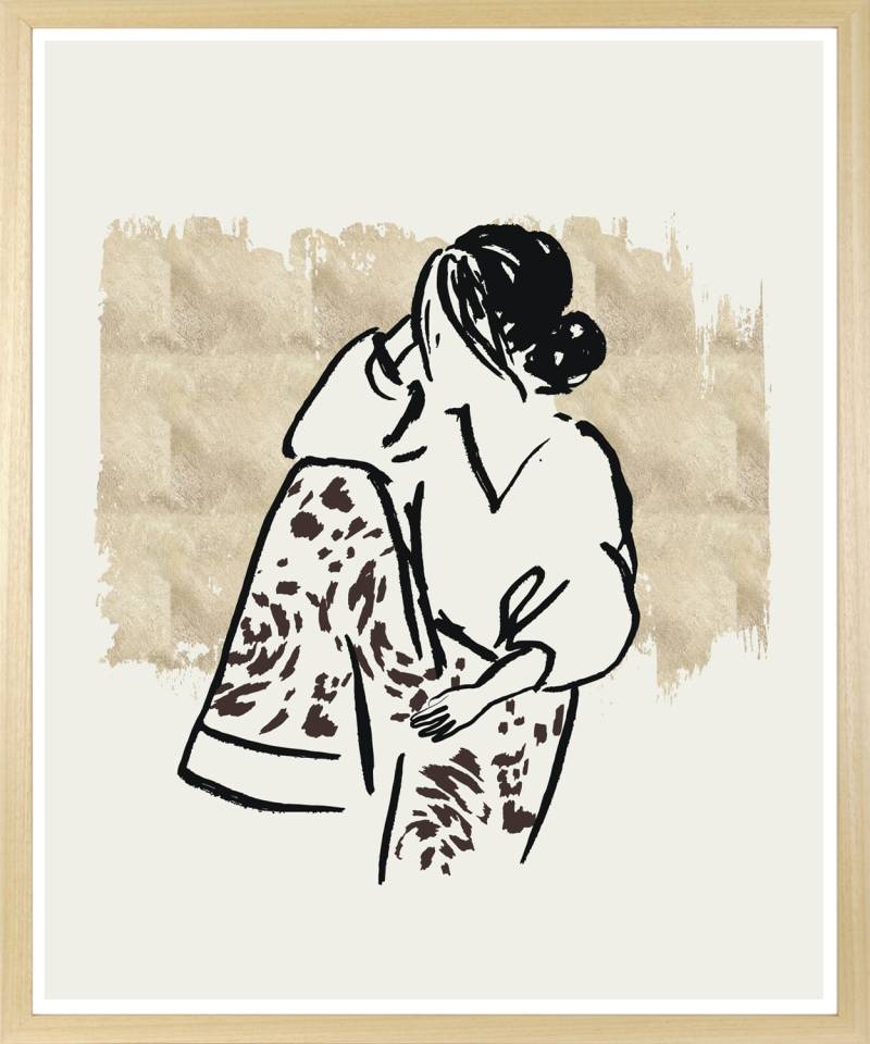 s.Oliver Bild mit Rahmen "Lazy Girl" Abstrakt  Bilder von Frauen  Frau  Kunst  Menschen  Mode  Modebilder  Modern  Person  Personen 1 Stk. tlg. HD Premium Posterdruck mit Echtholzrahmen von s.Oliver