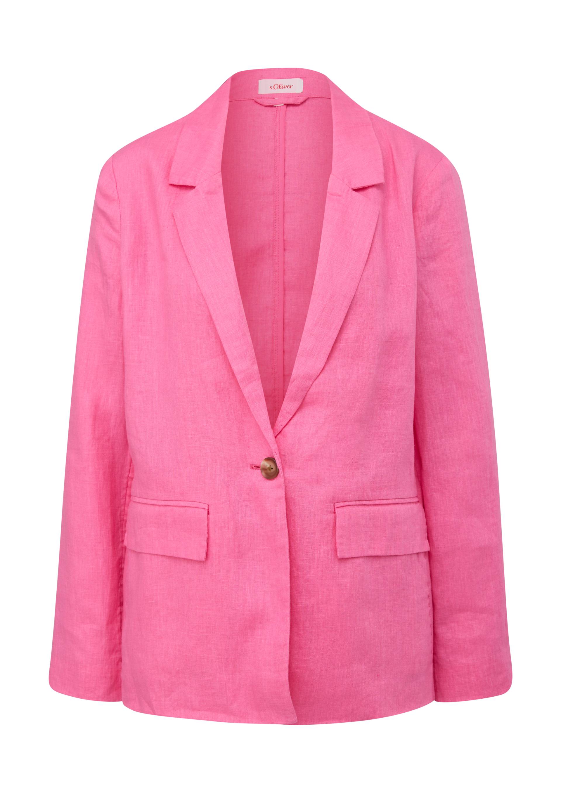 s.Oliver - Blazer aus Leinen, Damen, Rosa von s.Oliver