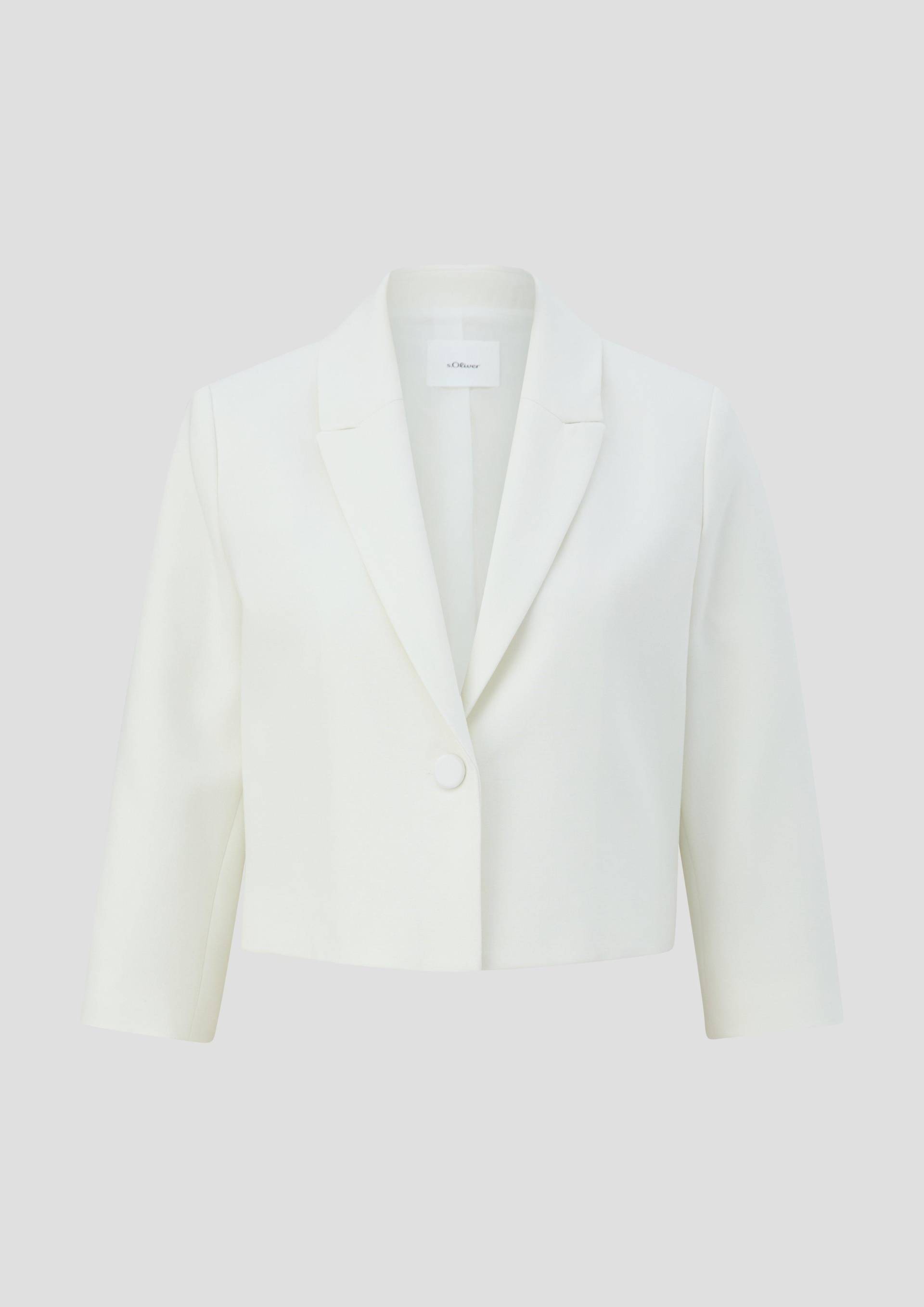 s.Oliver - Blazer im Cropped fit, Damen, creme von s.Oliver