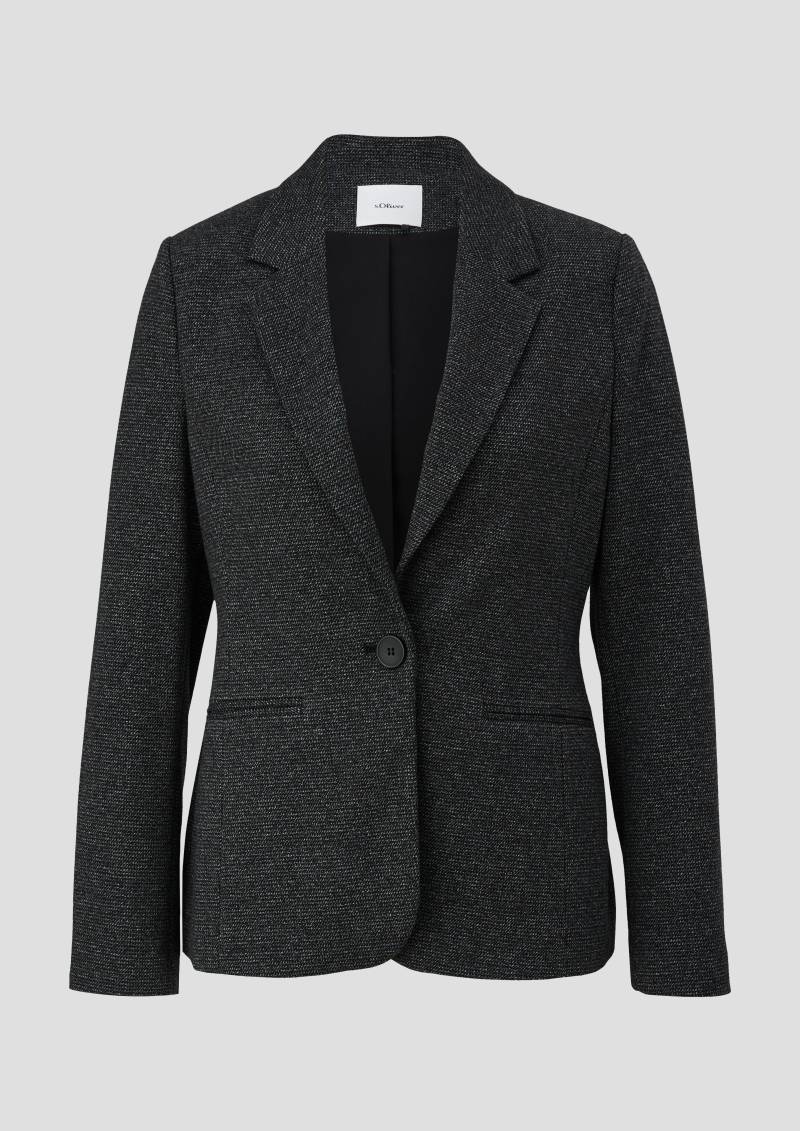 s.Oliver - Blazer im Slim Fit aus Viskosemix, Damen, schwarz von s.Oliver