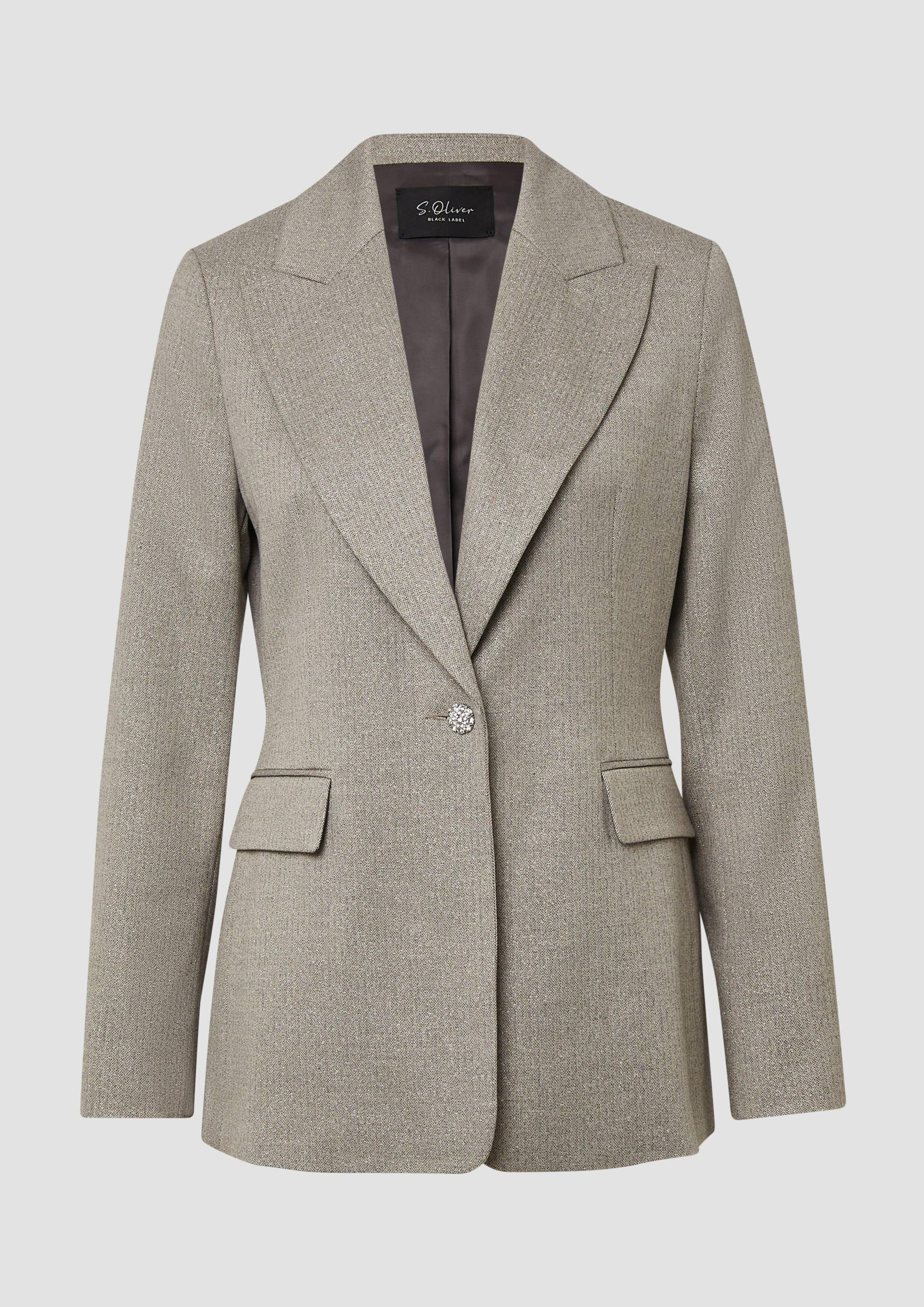 s.Oliver - Eleganter Blazer im Slim Fit mit Glitzergarn, Damen, grau von s.Oliver