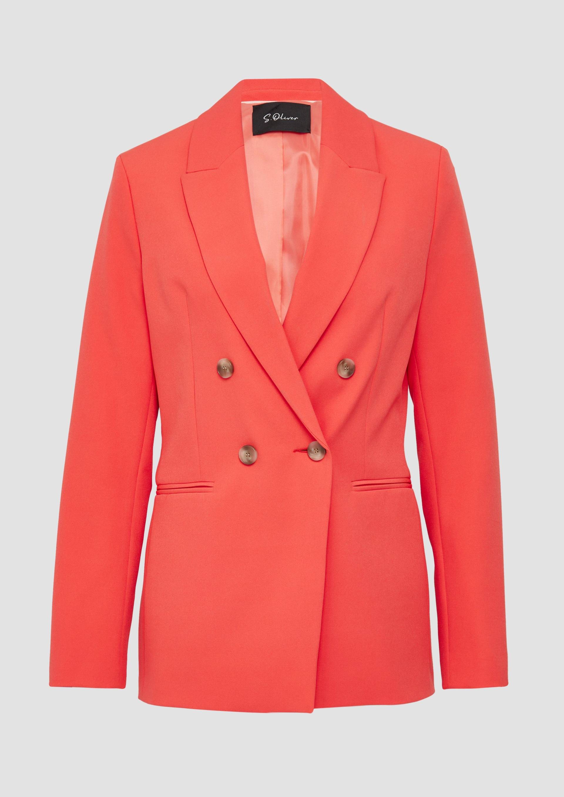 s.Oliver - Blazer mit Reverskragen im Slim Fit, Damen, rot von s.Oliver
