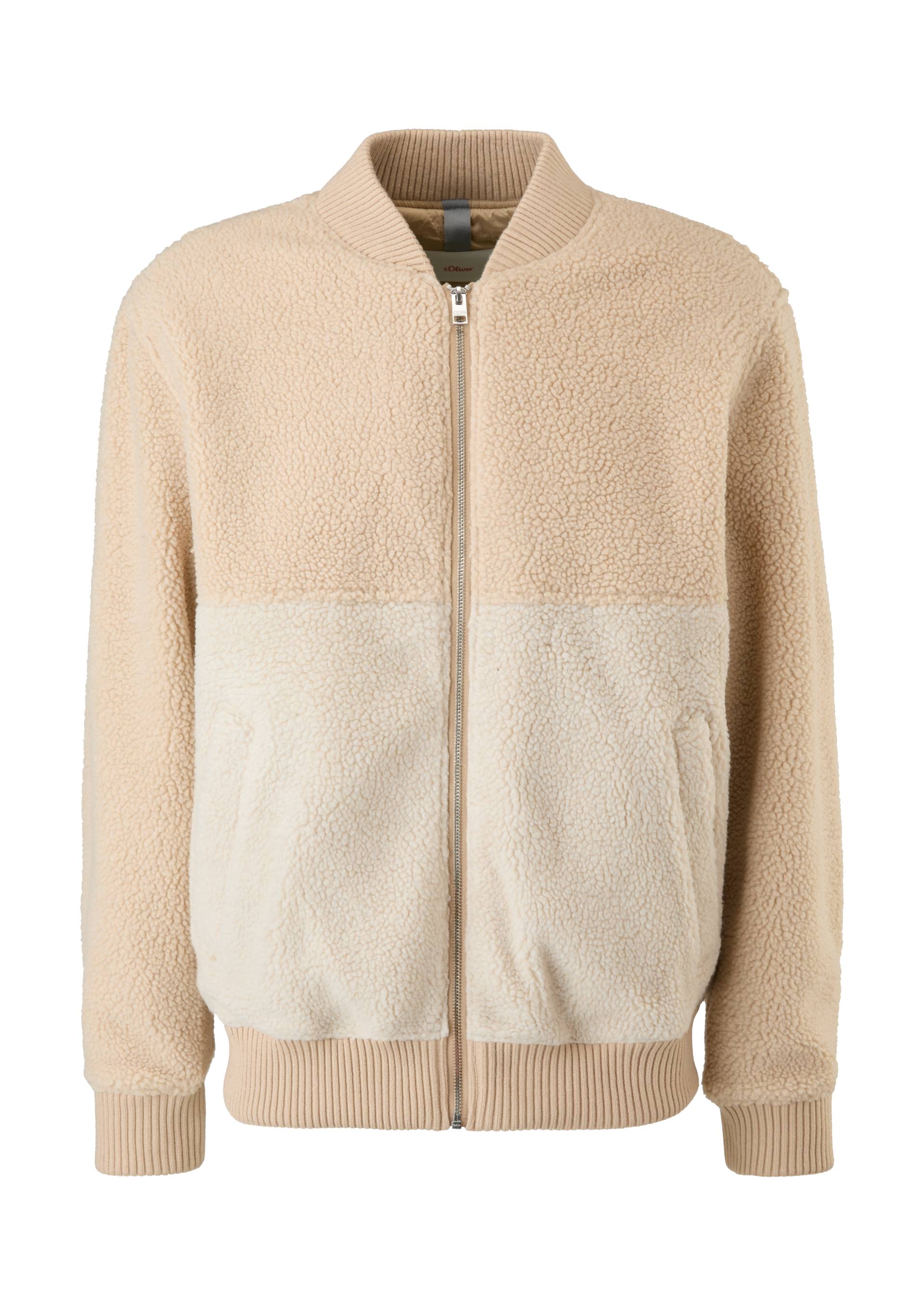 s.Oliver - Blouson aus Teddyplüsch, Herren, Beige von s.Oliver