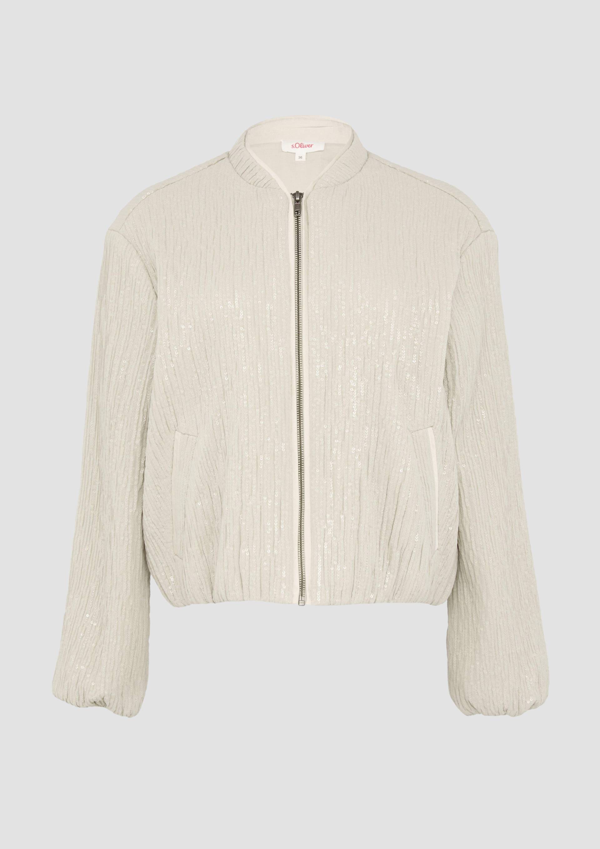 s.Oliver - Blouson mit Pailletten, Damen, Beige von s.Oliver