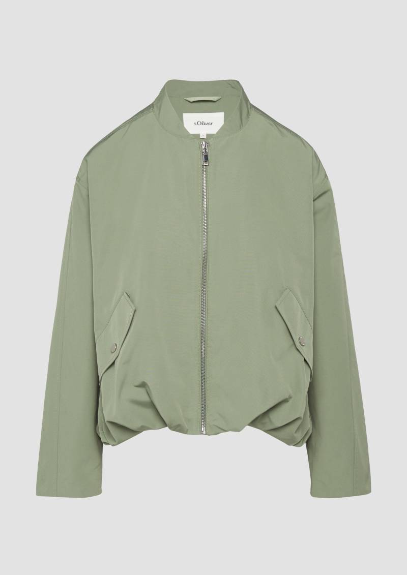 s.Oliver - Blouson mit Raffungsdetails im Relaxed Fit, Damen, Grün von s.Oliver