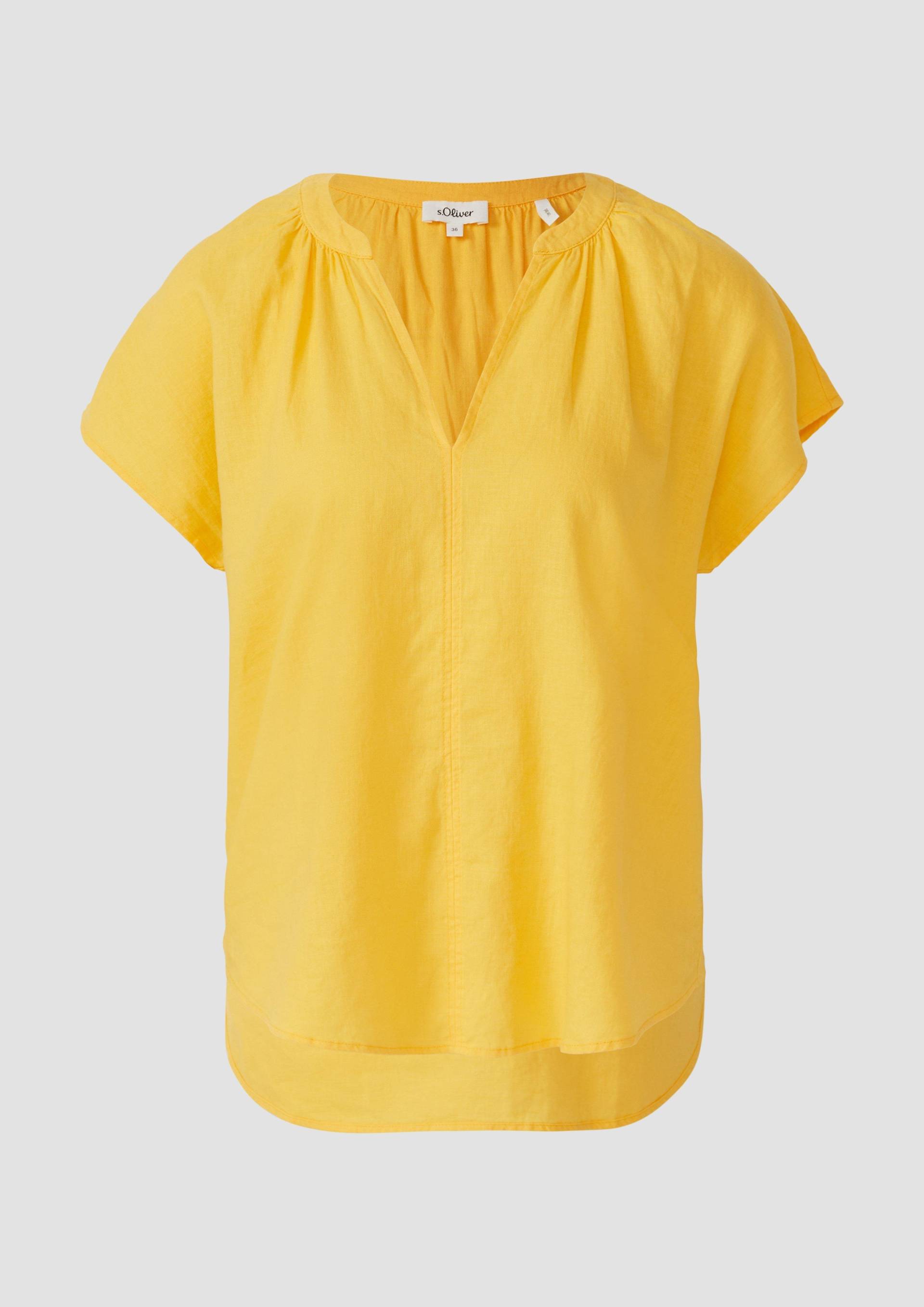 s.Oliver - Ärmellose Bluse aus Leinenmix im Relaxed Fit, Damen, gelb s.Oliver - Ärmellose Bluse aus Leinenmix im Relaxed Fit, Damen, gelb von s.Oliver
